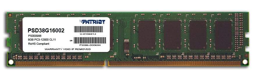 Patriot Signature Line 8gb 1600mhz Ddr3 Single Rank Desktop Memory