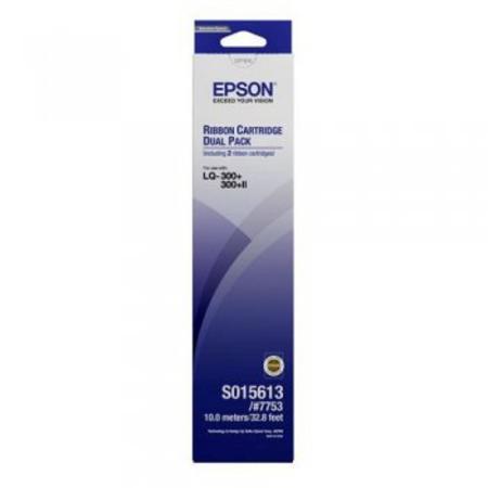 Epson S015613 Black Ribbon - Twin Pack - For Epson Lq-200 300 400 450 500 550 570 800 850 870
