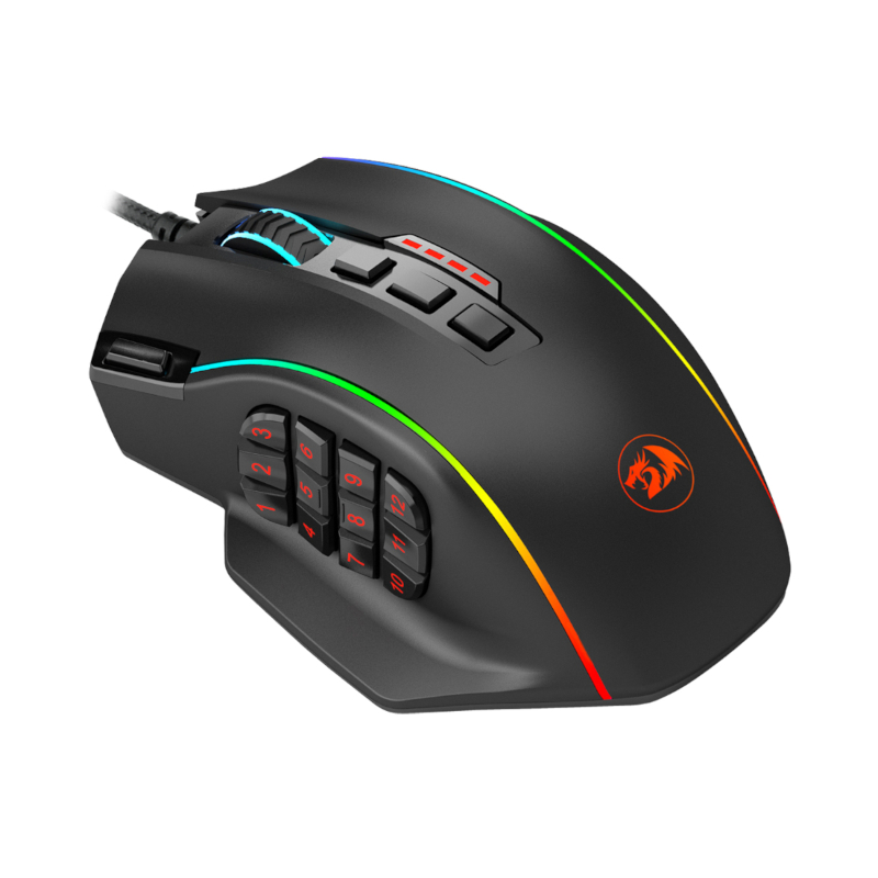 Redragon Perdiction 4 12400dpi Rgb Mmo Ergo Gaming Mouse - Black