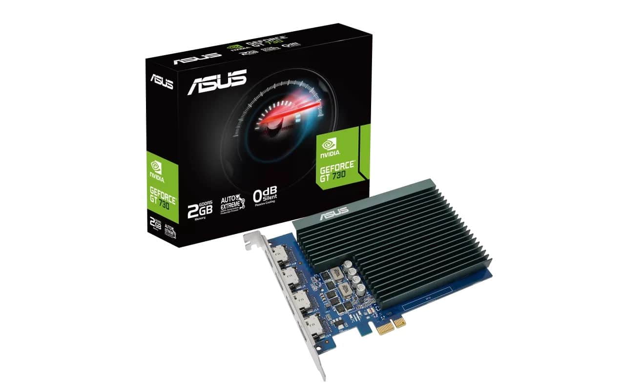 Asus Nvidia Geforce Gt730 2gb Gddr5 Silent 4x Hdmi Ports And Passive Cooling