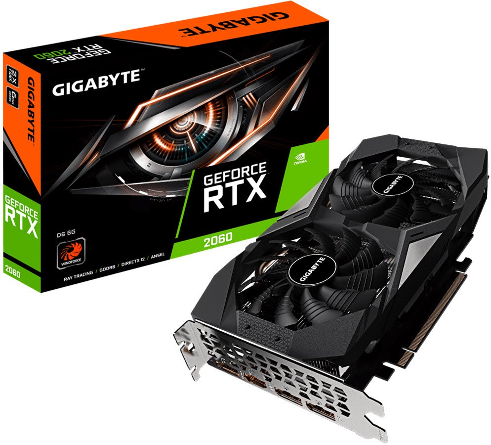 Gigabyte Nvidia Rtx 2060 Ddr6 6gb Windforce 2x Cooling