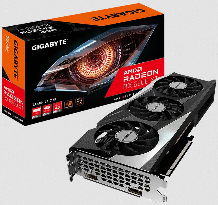 Gigabyte Amd Radeon Rx-6500xt Gaming Overclocked 4gb Windforce 3x Gddr6 64bit