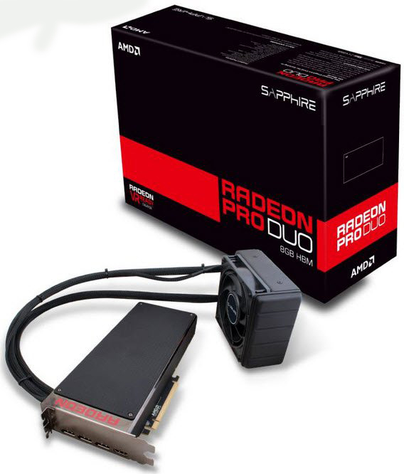 Sapphire Pro Duo ( Furyx X2 Dual Gpu ) - Water Cooling Dual Bios- Freesync Technology Support Liquidvr Support Xdma Crossfire ( No External Connectors Required ) Trueaudio Hdmi With Dedicated Pap ( Programmable Audio Pipeline ) To Reduce Cpu Load - 2