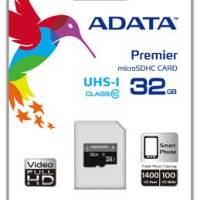 Adata Premier Ausdh32guicl10-Ra1 32gb Micro Sdhc ( 15x11x1mm ) With Sd Adapter - Uhs-I Cl10 ( Uhs-I / Sd3.0 ) With Sdmi Read/Write : 50/10mb/Sec 1400/100 Iops Read/Write - Lifetime Warranty Retail Pack