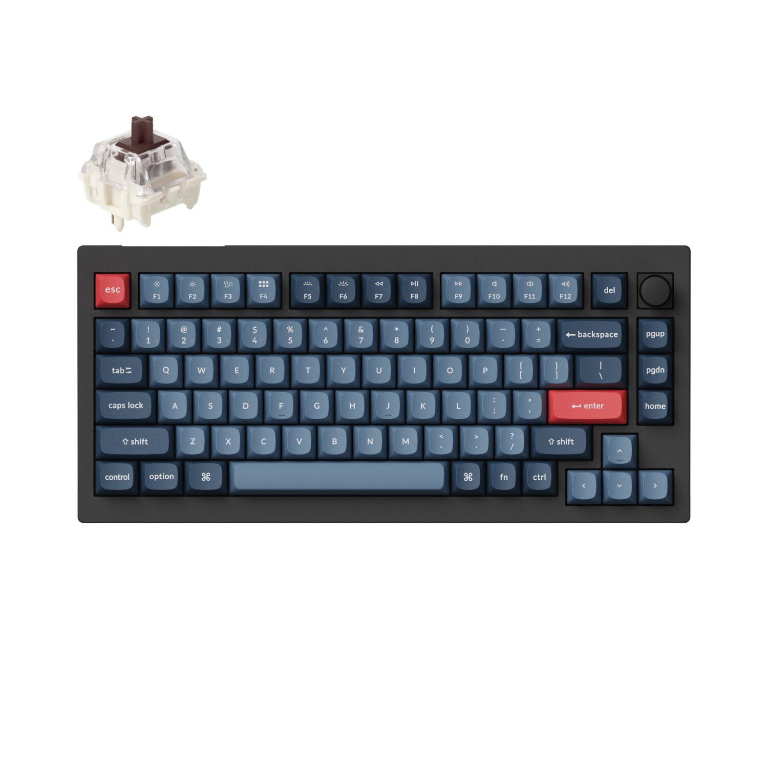 Keychron V1 Max Qmk/Via Wireless Custom Mechanical Keyboard | Brown Switches – Black