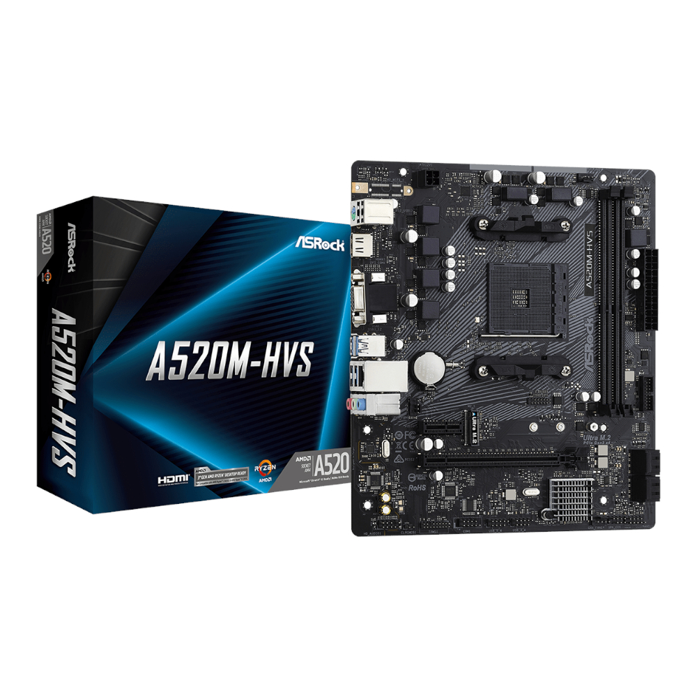 Asrock A520m-Hvs Amd Am4 M-Atx Motherboard