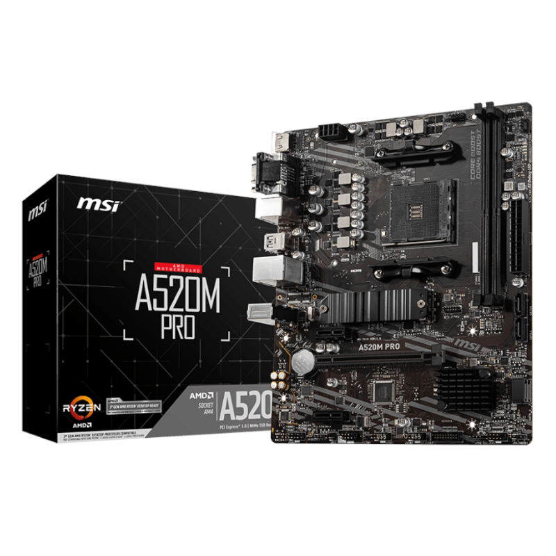 Msi A520m-Pro Amd Am4 Matx Gaming Motherboard