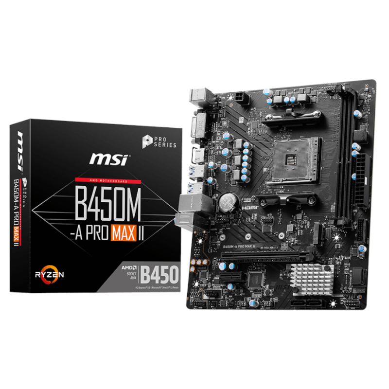 Msi B450m-Apro Max Ii Amd Am4 Matx Gaming Motherboard