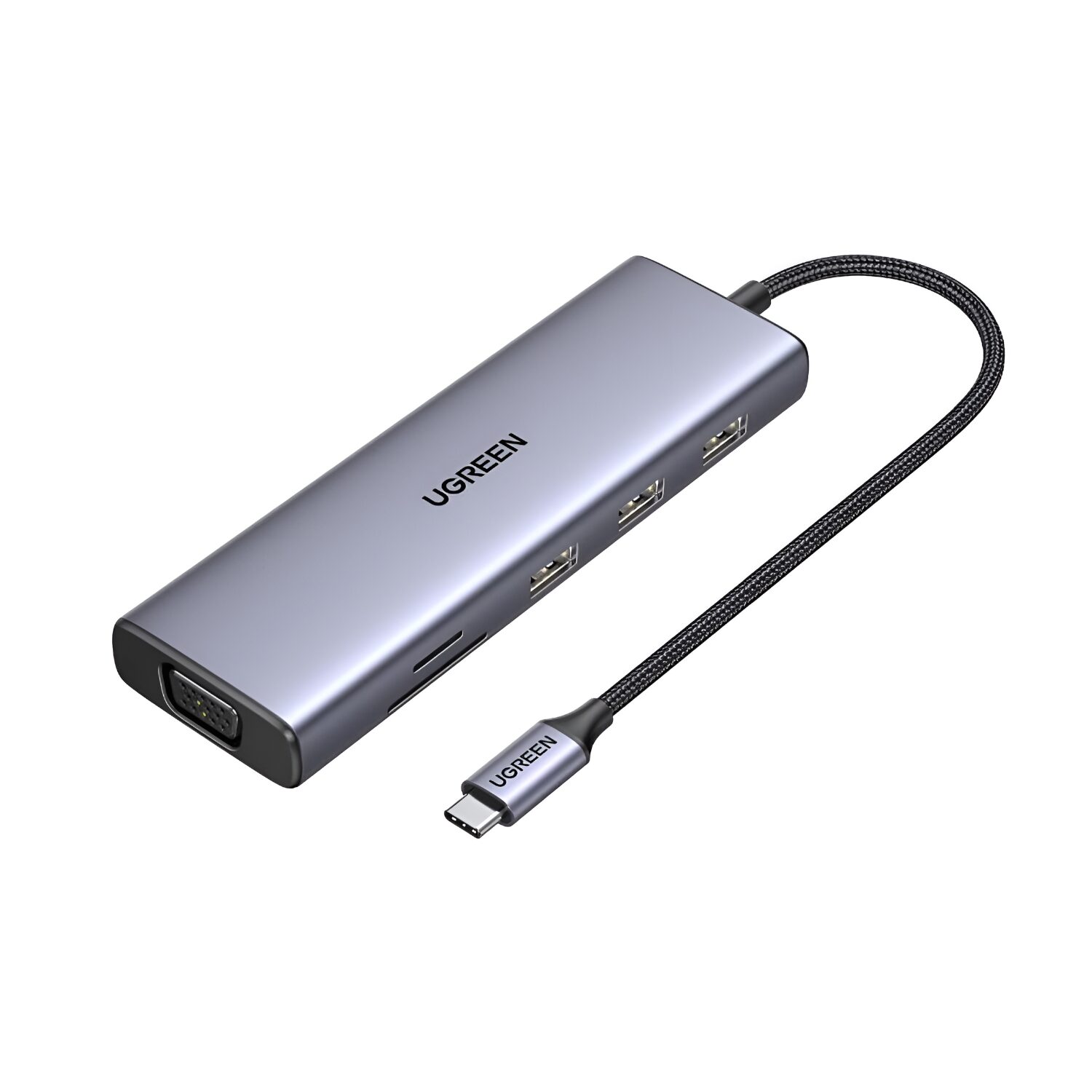 Ugreen 9-In-1 Type-C Hub | Hdmi | Vga | Lan | Sd/Tf | 100w Pd | Usb3.0