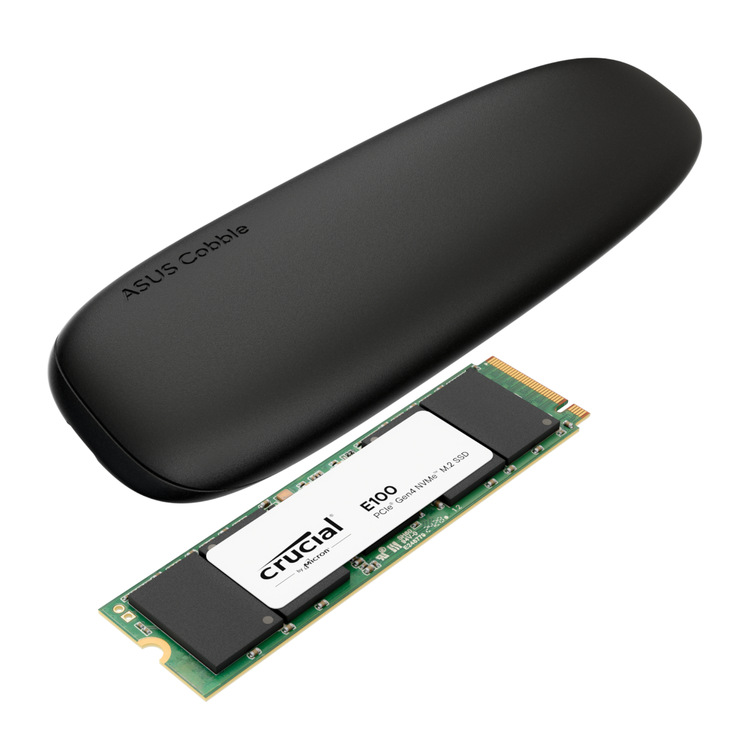 Asus Cobble M.2 Ssd Type-C Enclosure And Crucial E100 1tb Nvme Bundle - Black