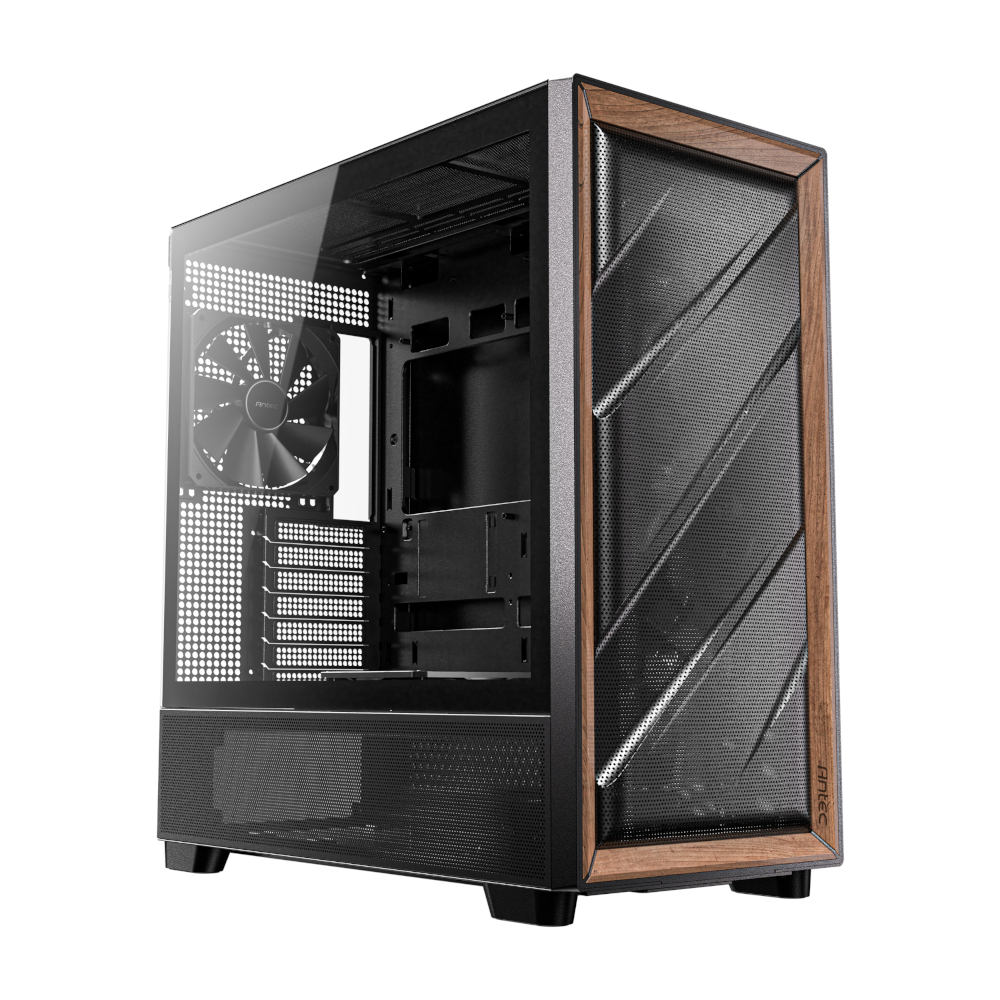 Antec Flux Atx Wood Mid Tower Gaming Chassis – Black