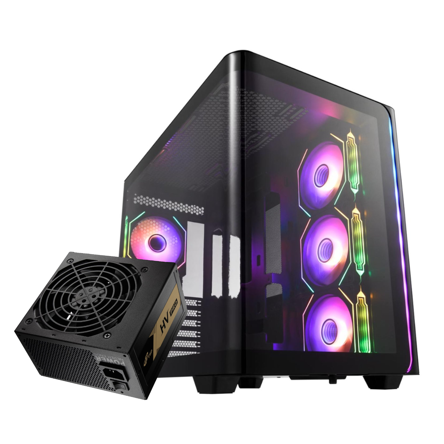 Fsp M580 Atx Gaming Chassis And Hv Pro 650w Power Supply Bundle