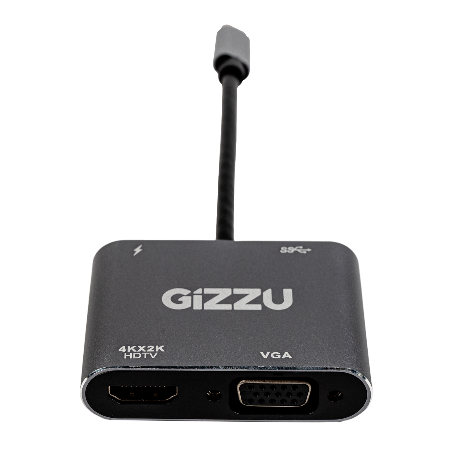 Gizzu 4-In-1 Type-C To Hdmi/Vga/Usb3.0 Hub
