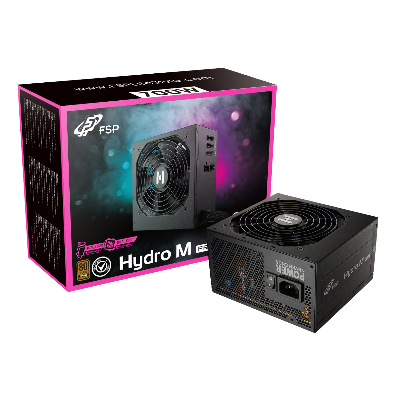 Fsp Hydro M Pro 700w 80plus Bronze Gen5 Semi-Modular Power Supply