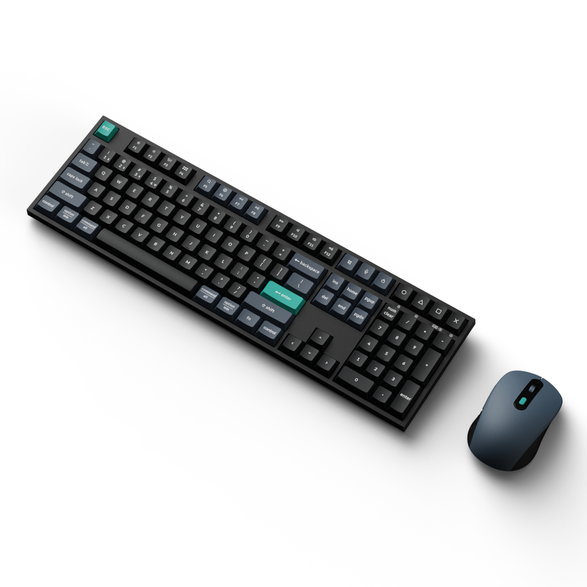 Keychron B36 100% Layout Wireless Keyboard And Mouse Combo – Black/Green
