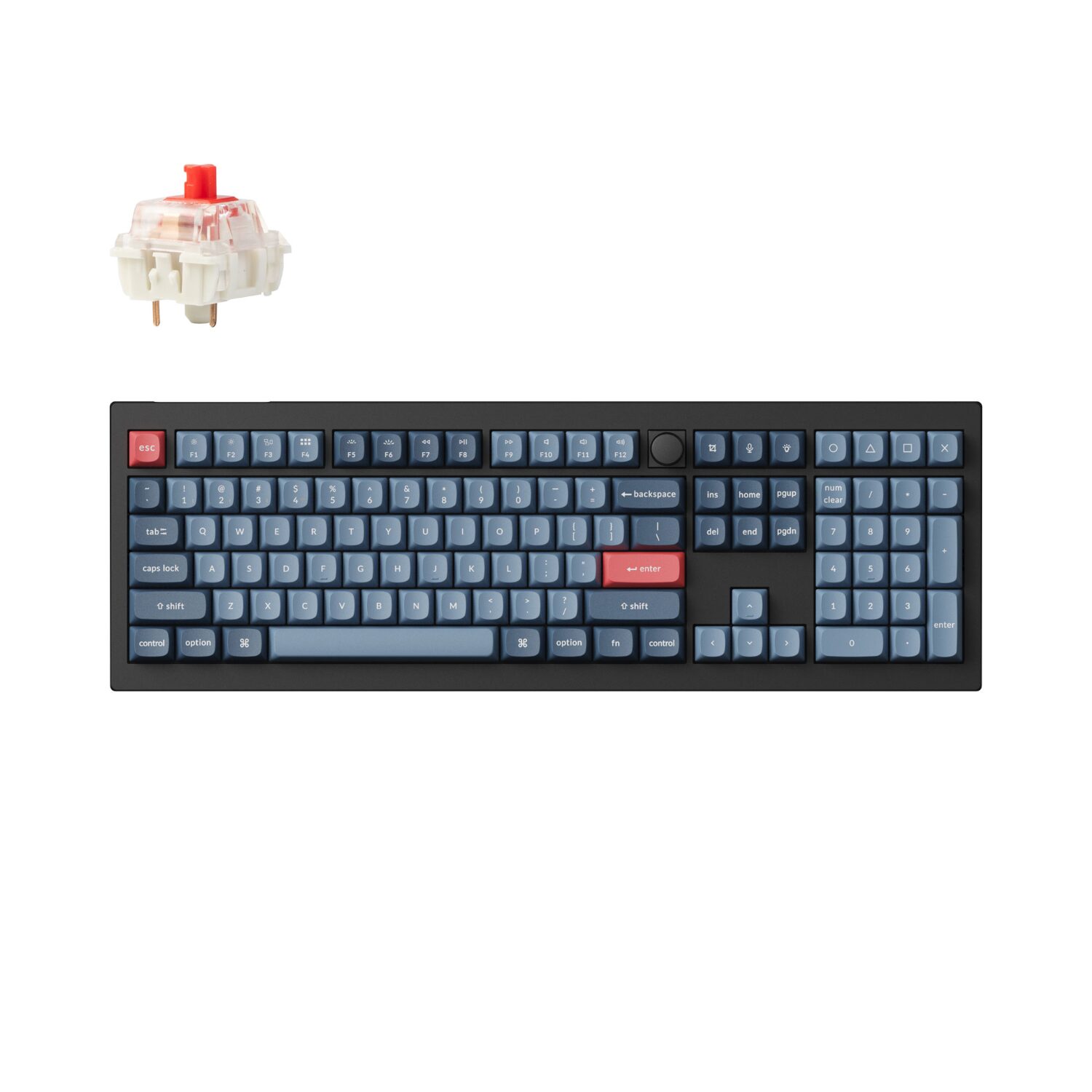 Keychron V6 Max Qmk/Via Red Wireless Custom Mechanical Keyboard | Red Switch - Black