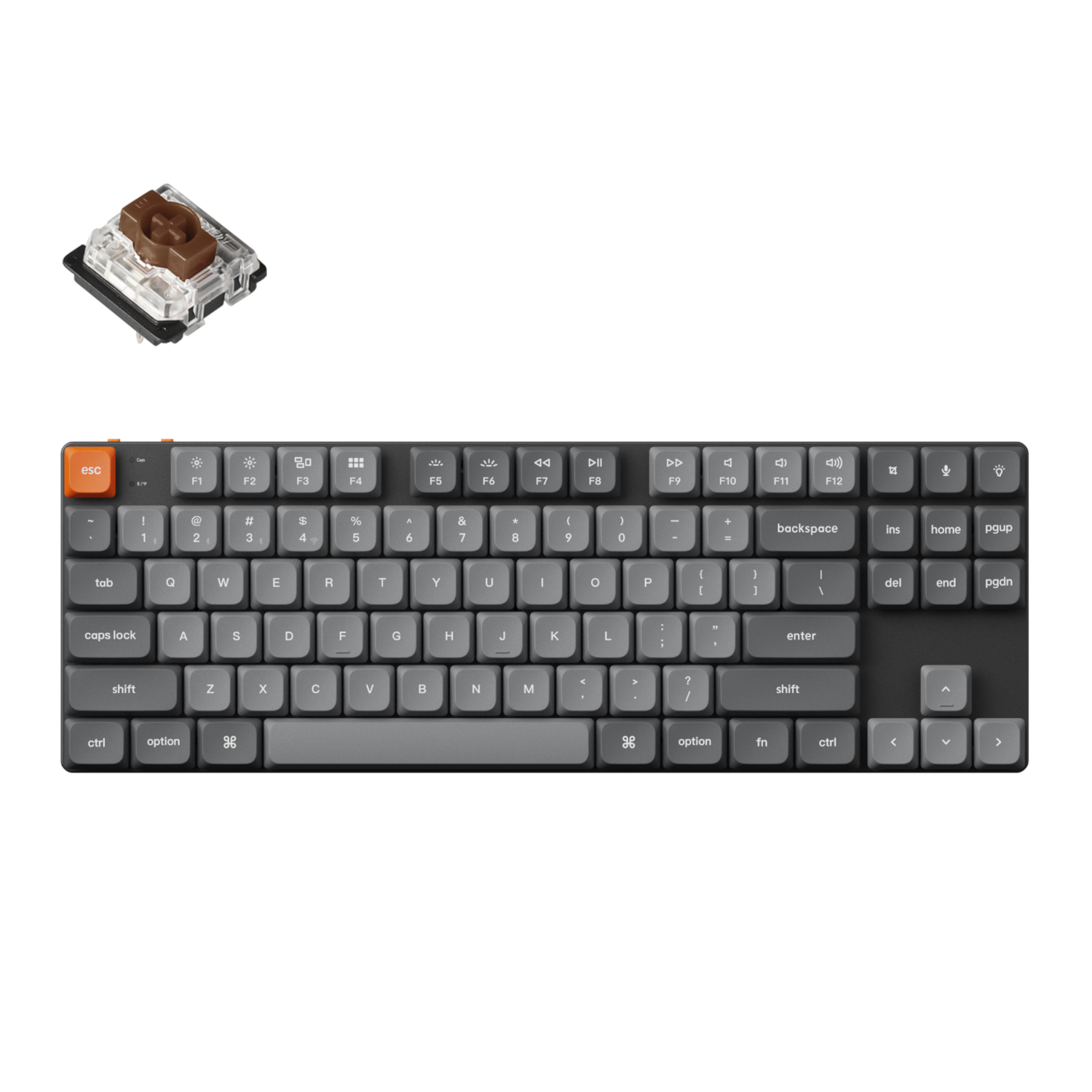 Keychron K1 Max Qmk/Via 80% Wireless Custom Mechanical Keyboard | Brown Switches