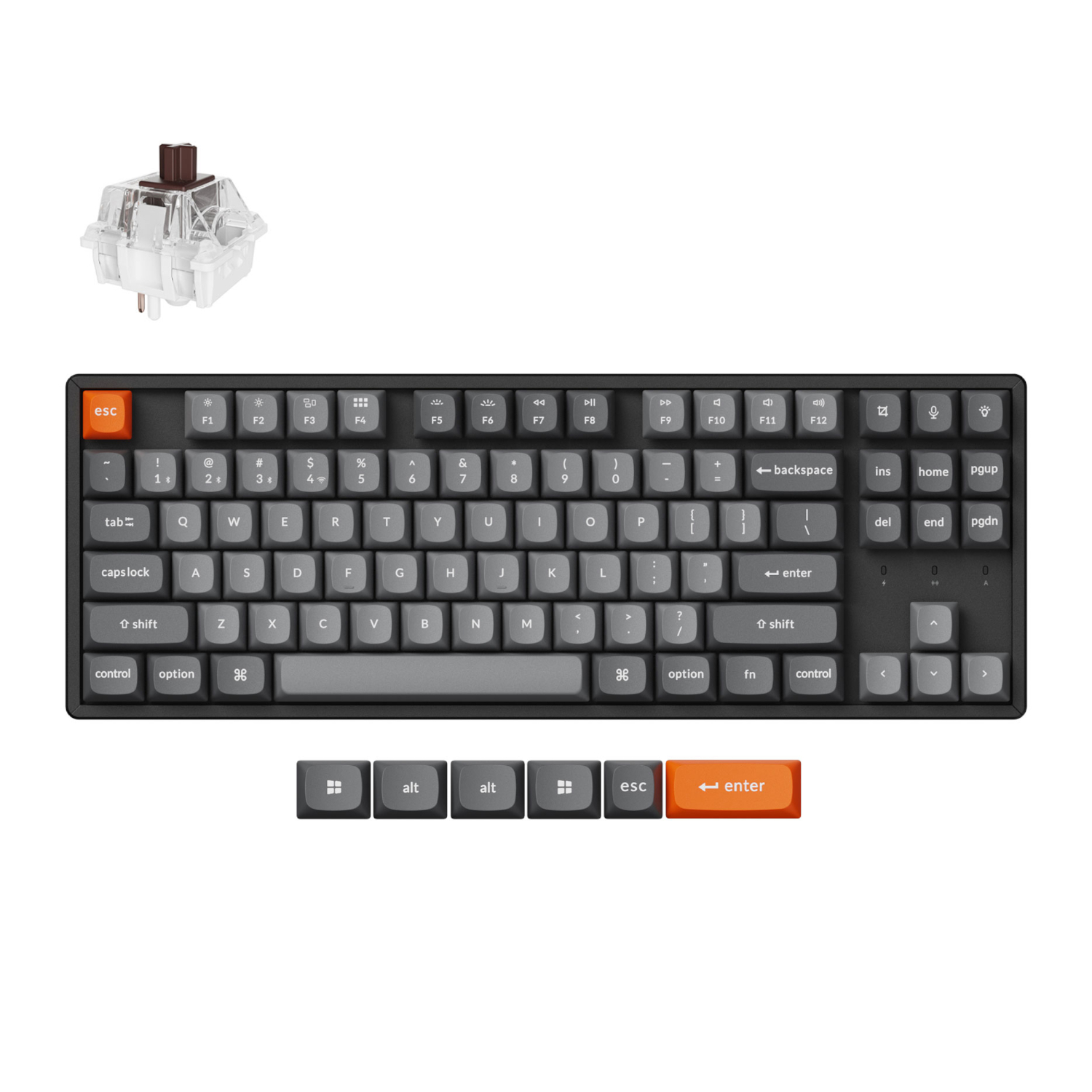 Keychron K8 Max Qmk Wireless Custom Mechanical Keyboard | Brown Switches