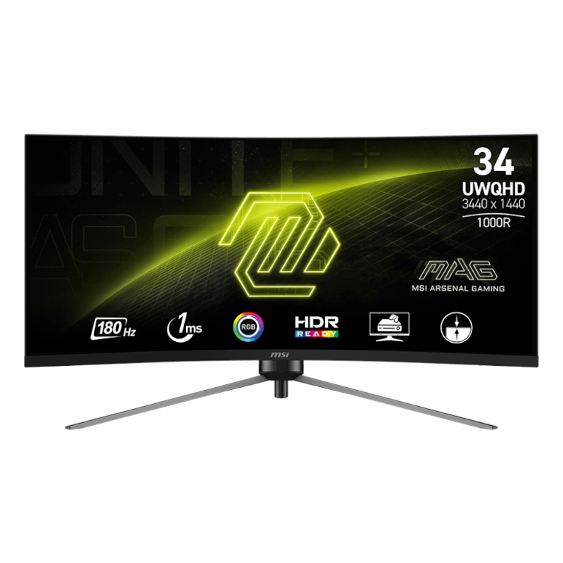 Msi Mag345cqr 34" Curved Gaming Monitor 3440x1440 (Uwqhd) Va 1ms 180hz