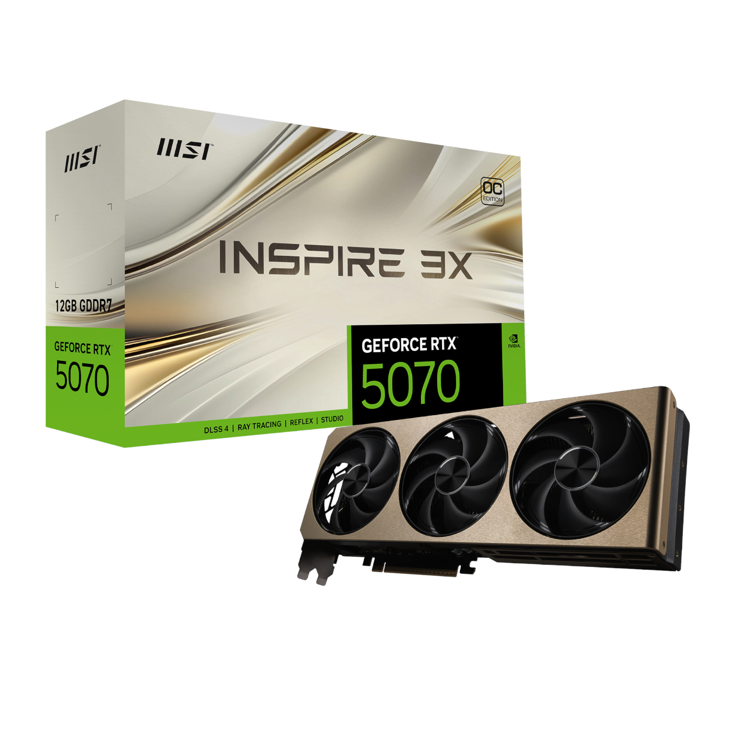 Msi Geforce Rtx 5070 Inspire 3x Oc 12gb Graphics Card