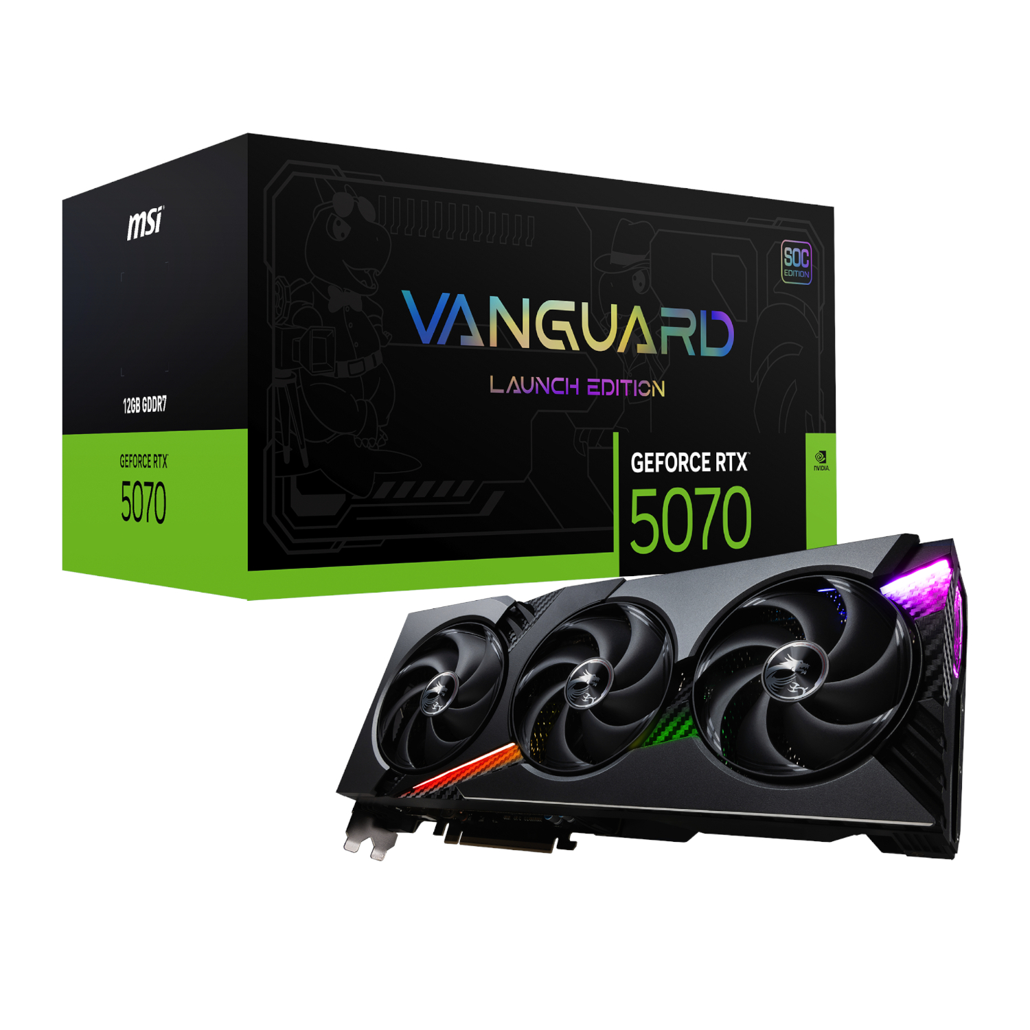 Msi Geforce Rtx 5070 Vanguard Soc Launch Edition 12gb Graphics Card