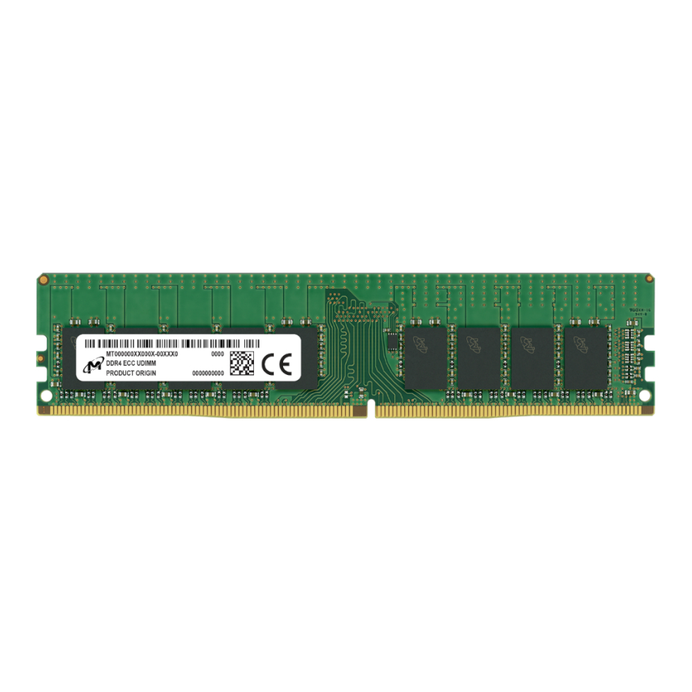Micron Mta9asf2g72az-3g2f1r 16gb 3200mhz Ddr4 Ecc Cl22 Udimm Memory