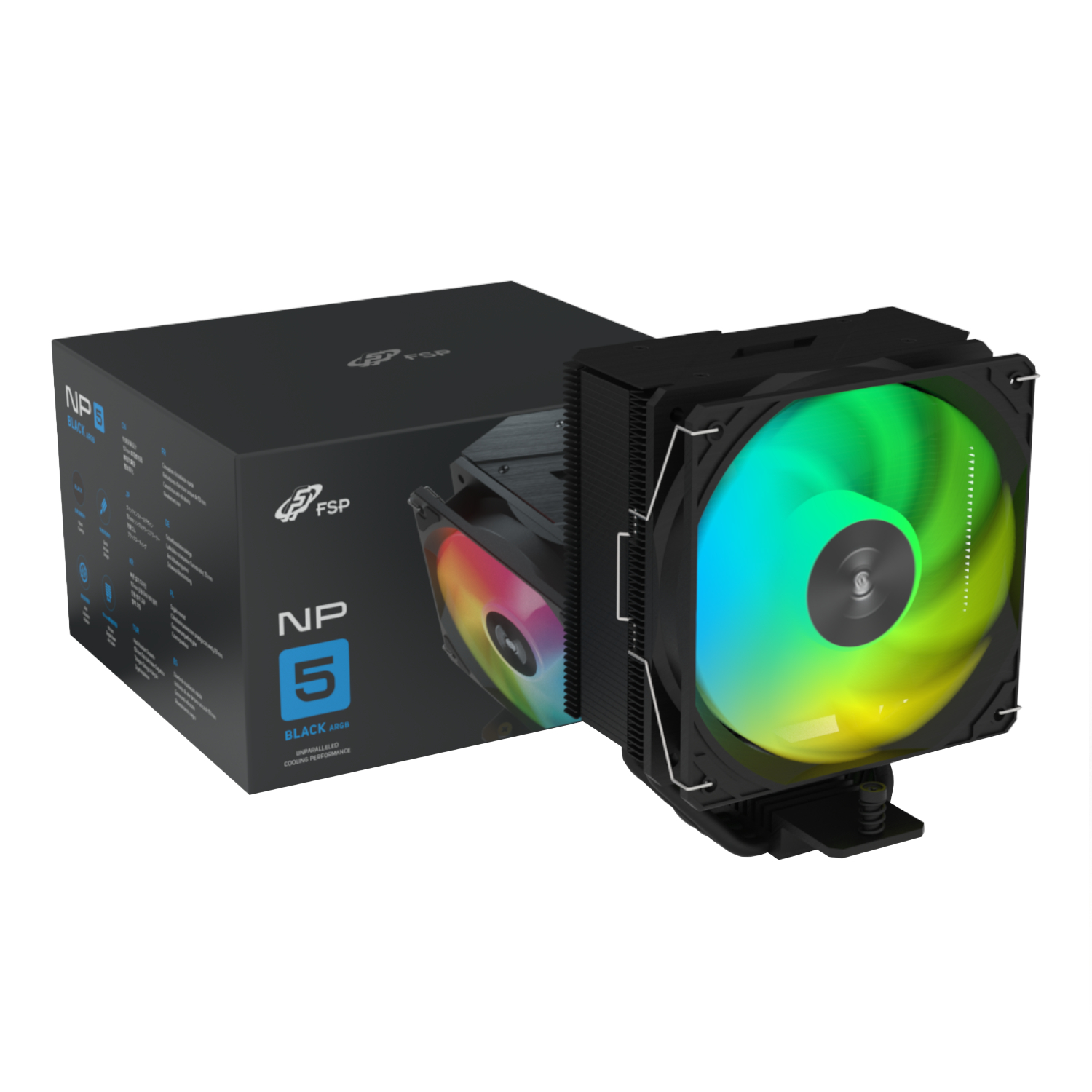 Fsp Np5-Ba 120mm Pwm Argb Cpu Air Cooler – Black