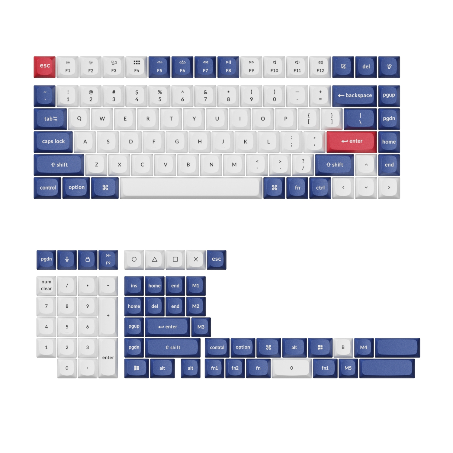 Keychron Double-Shot Pbt Osa Keycap Set - Blue And White