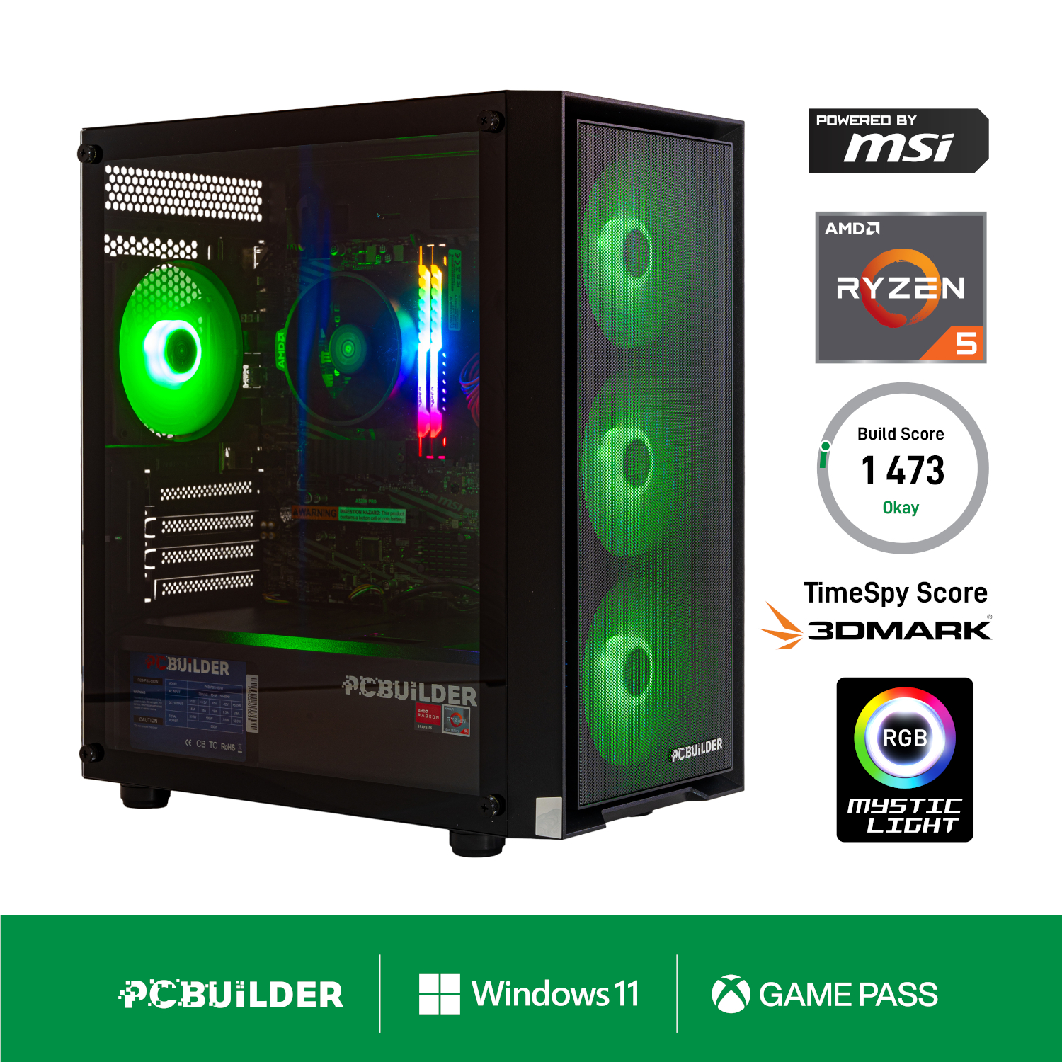 Pcbuilder Ryzen 5 5600gt Defender Windows 11 Gaming Pc
