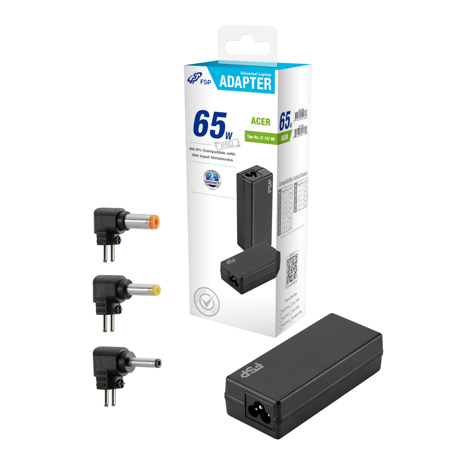 Fsp Pro 65w Universal Laptop Adapter – Acer