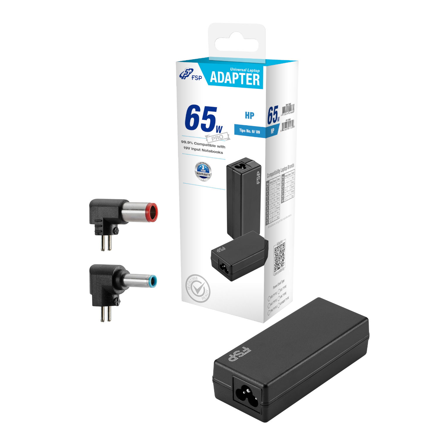 Fsp Pro 65w Universal Laptop Adapter – Hp