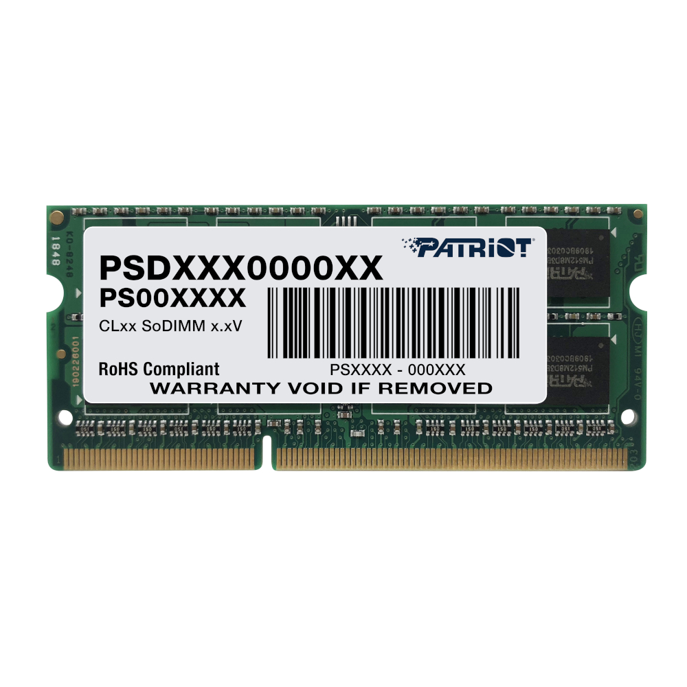 Patriot Signature Line 4gb 1600mhz Ddr3 Dual Rank Sodimm Notebook Memory