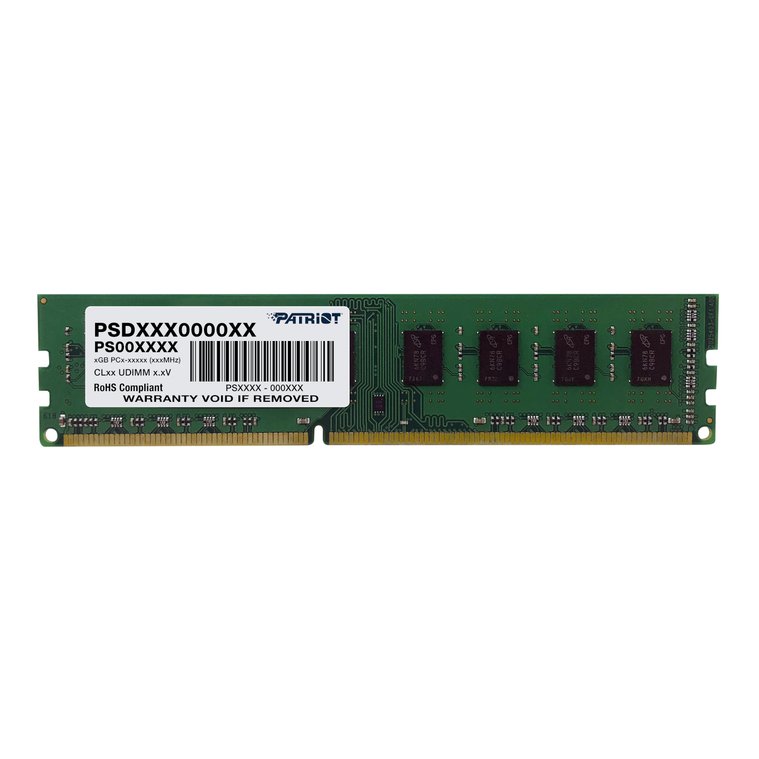 Patriot Signature Line 4gb 1600mhz Ddr3 Single Rank Desktop Memory