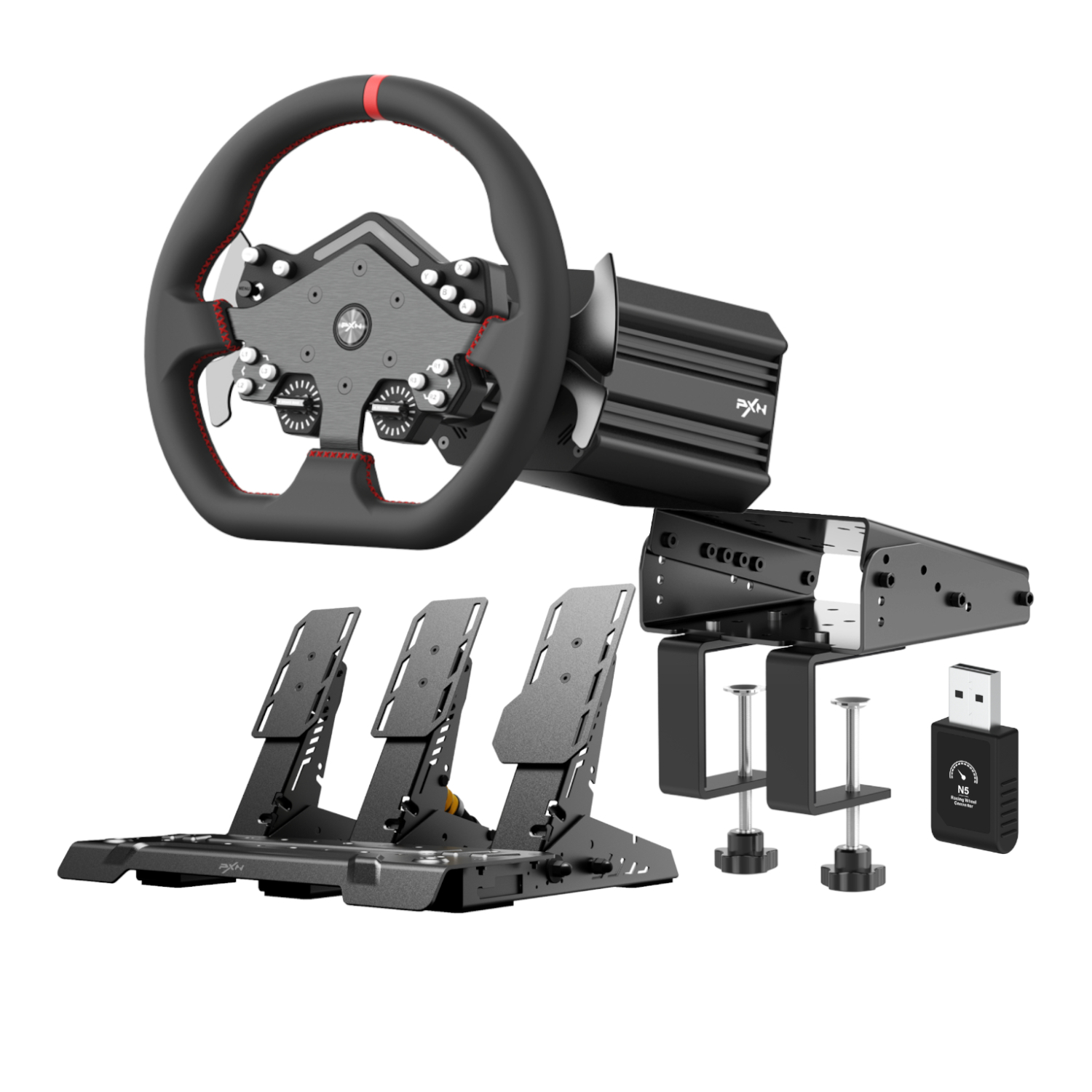 Pxn V12 Lite Sim Racing Steering Wheel Bundle