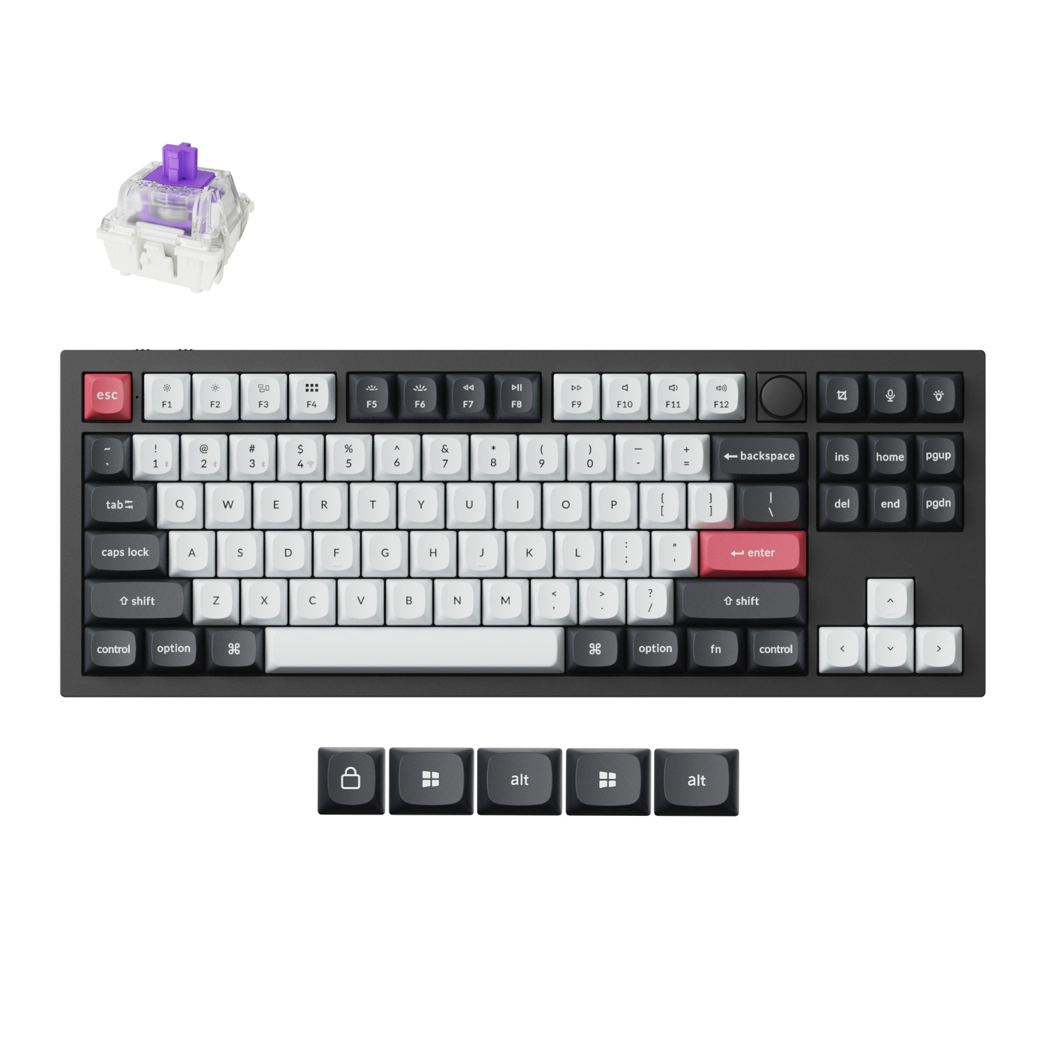 Keychron Q3 He Qmk 80% Wireless Custom Mechanical Keyboard (Nebula Switch) – Carbon Black