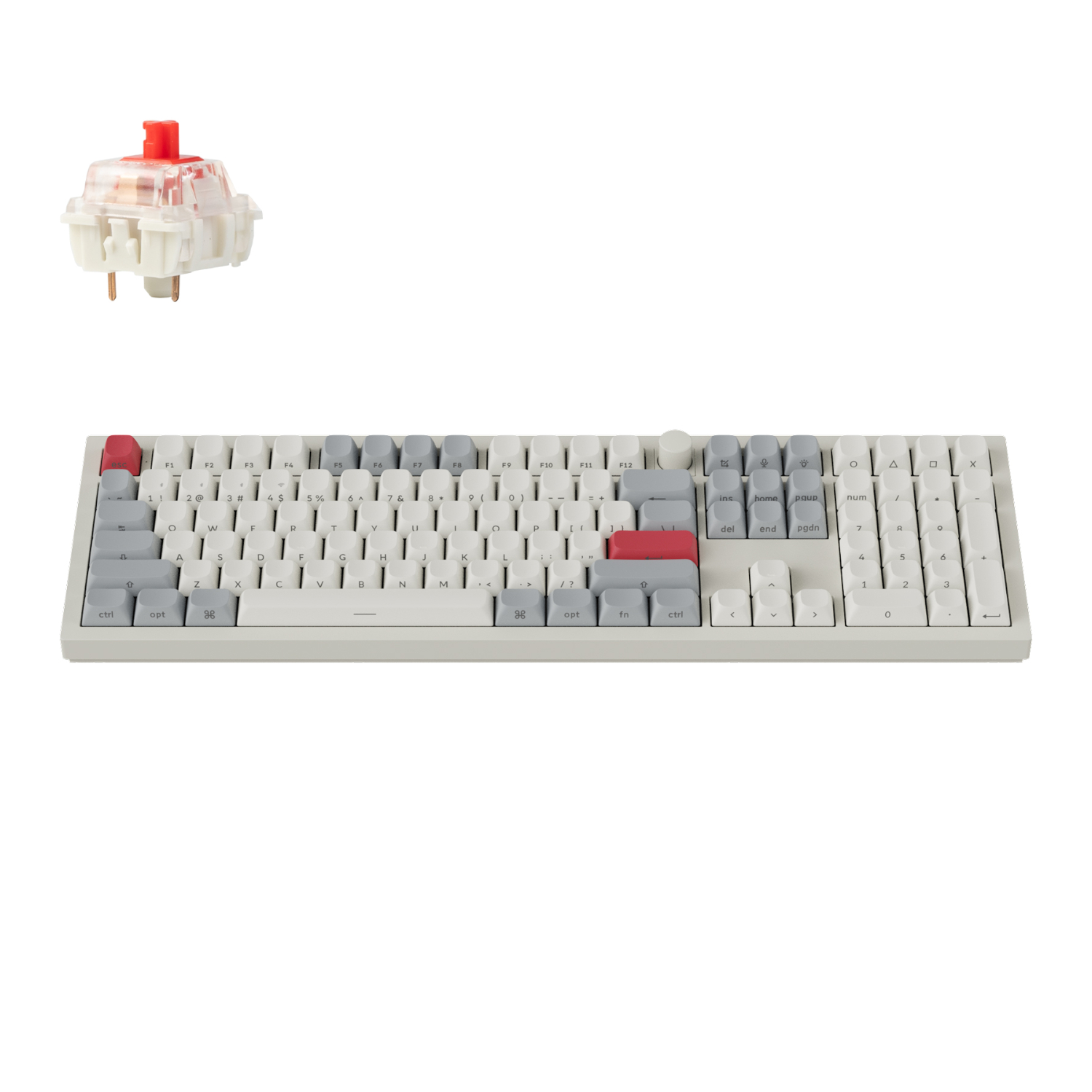Keychron Q6 Max Qmk/Via Wireless Custom Mechanical Keyboard Osa Gateron Red Jupiter Switches - Shell White