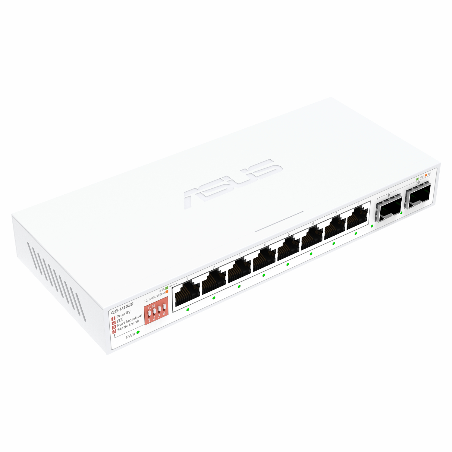 Asus 8x2.5g + 2x10g Sfp+ Unmanaged Network Switch- White