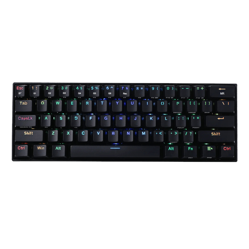 Redragon Draconic Pro Mechanical 61 Key|Bluetooth 5.0|Rgb 9 Colour Modes|Rechargable Battery|Type-C Charging Cable Gaming Keyboard - Black