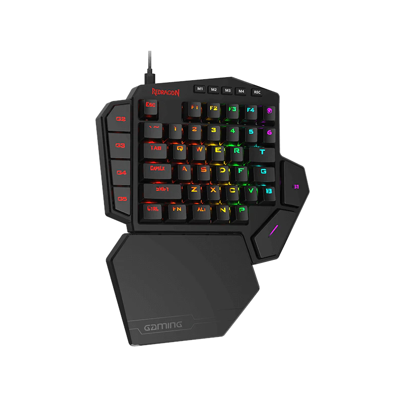 Redragon Diti Elite Pro One-Handed Rgb Wireless Mechanical Gaming Keyboard - Black