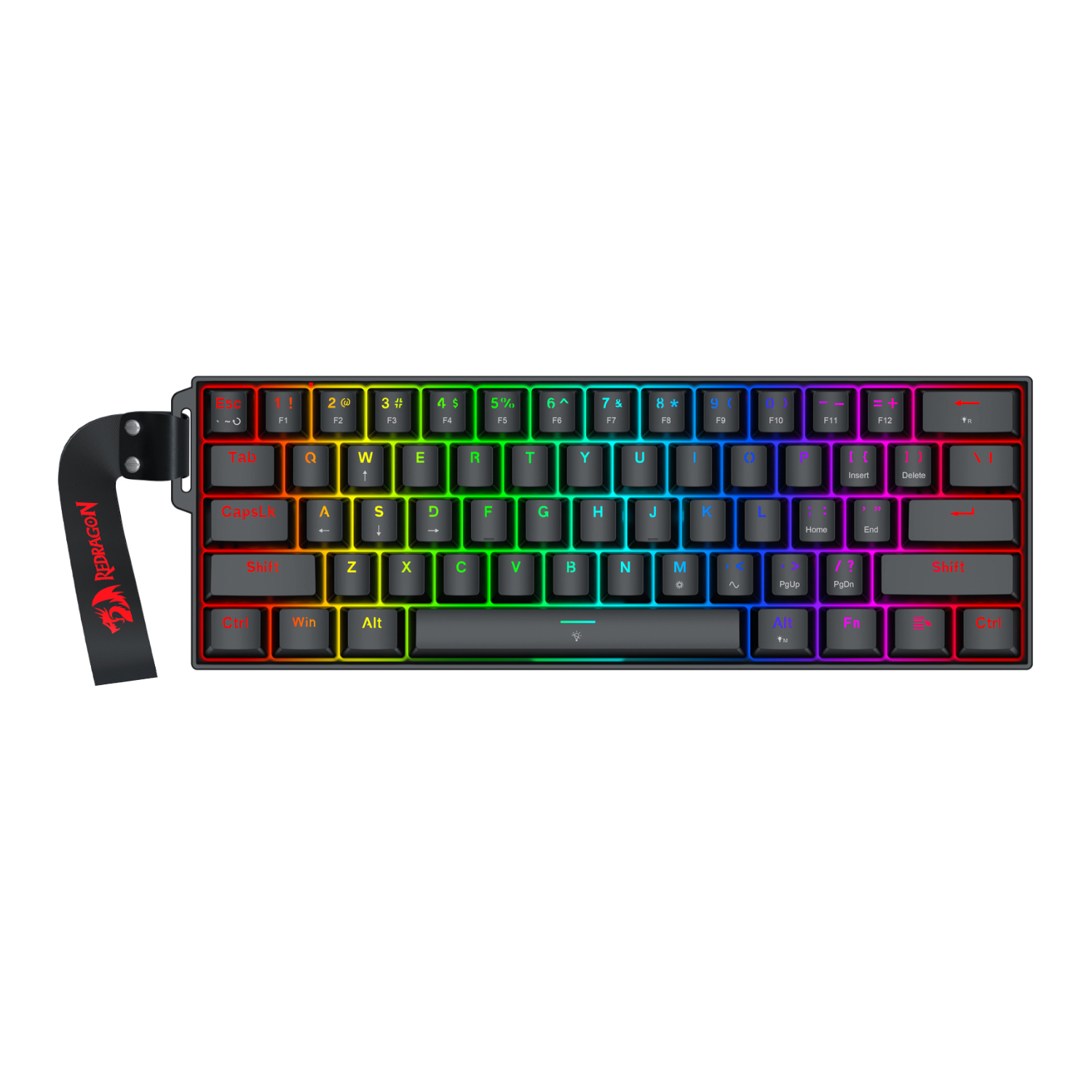 Redragon Fizz Magnetic Plus 60% Rgb Gaming Keyboard - Black