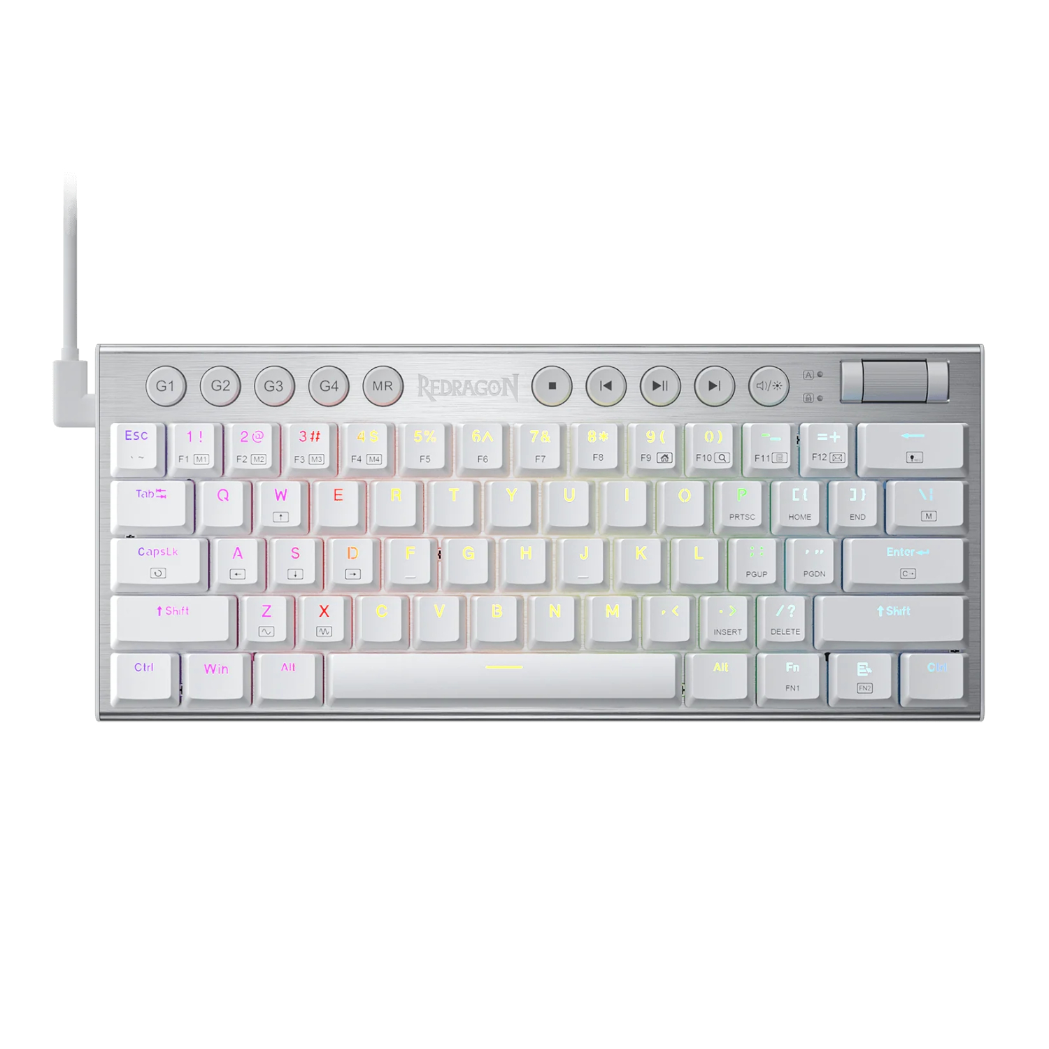 Redragon K632 Horus Mini 60% Rgb Wired Gaming Keyboard – White