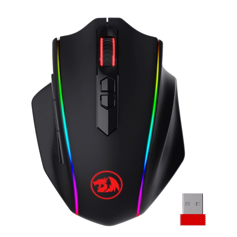 Redragon Vampire Elite Wireless 16000dpi|8 Button|Ergonomic Design|P3335 Optical Sensor|Type-C Cable|Rgb Backlit Gaming Mouse - Black
