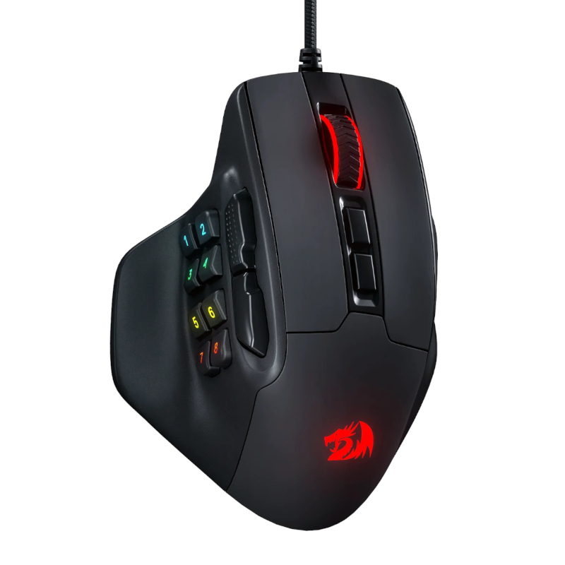 Redragon Aatrox 6200dp Rgb Mmo Gaming Mouse - Black