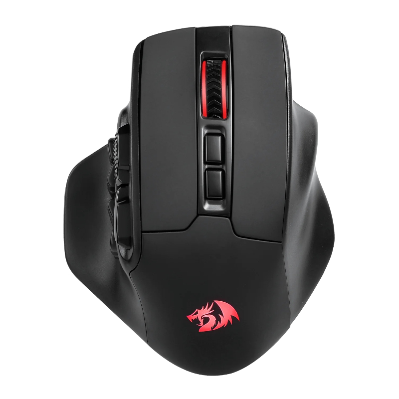 Redragon Aatrox Wireless 6200dp Rgb Mmo Gaming Mouse - Black