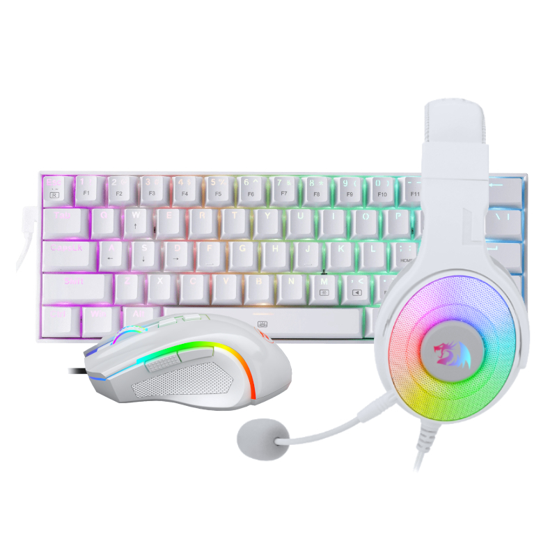 Redragon 3in1 Ms|Hs|Kb Wired Combo - White