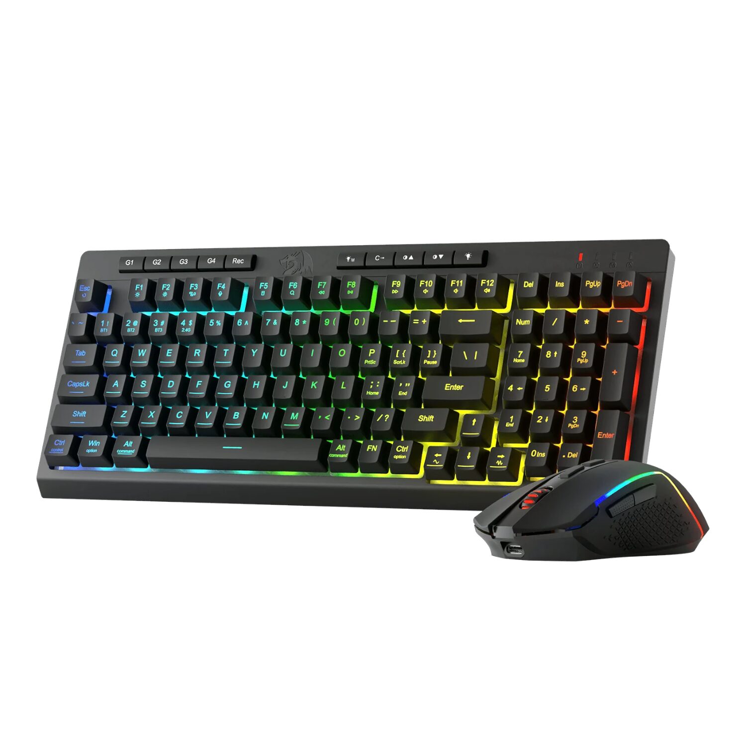 Redragon Rylo Pro S142 Tri-Mode Rgb Gaming Keyboard And Mouse Combo