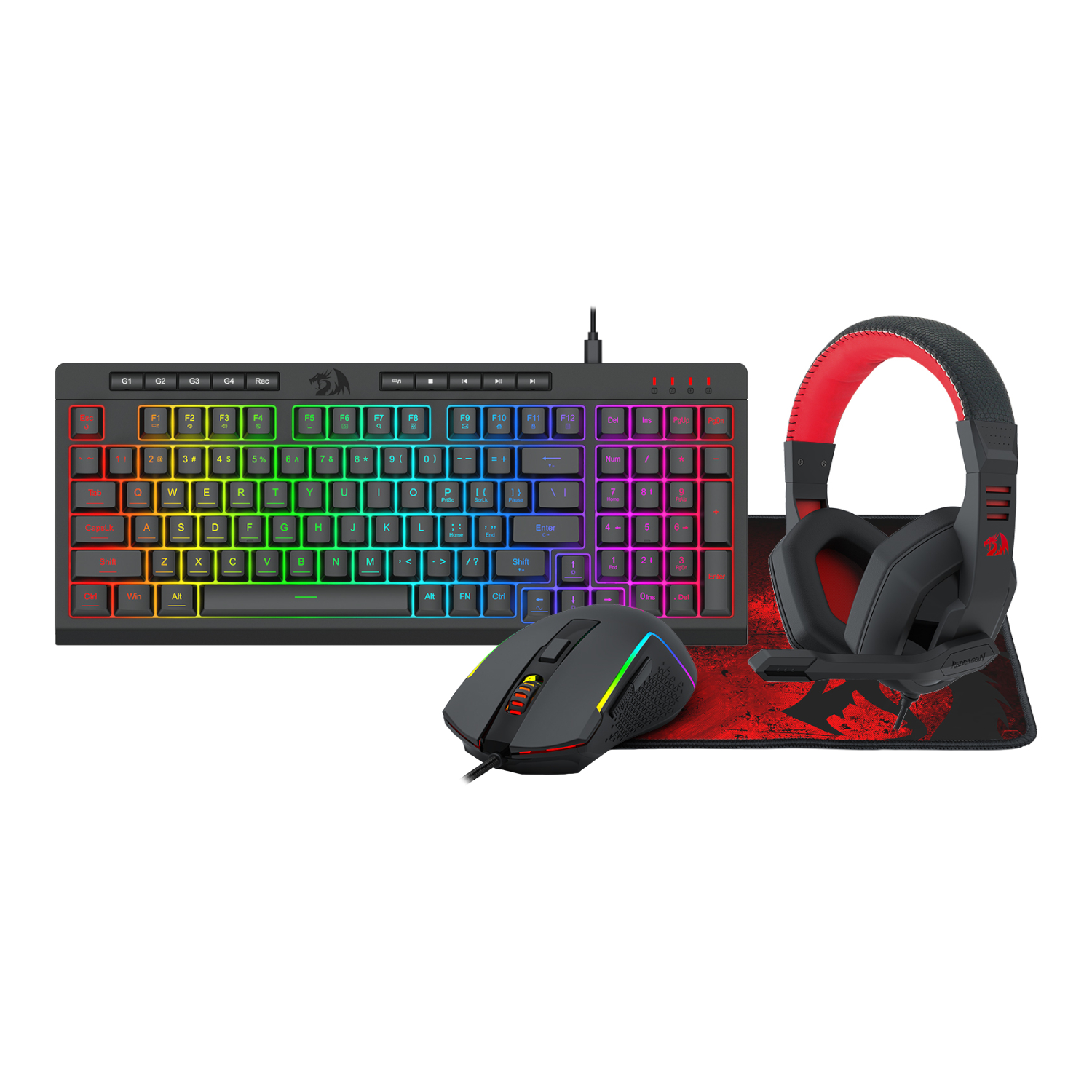 Redragon 4-In-1 Keyboard | Mouse | Mousepad | Headset Gaming Combo