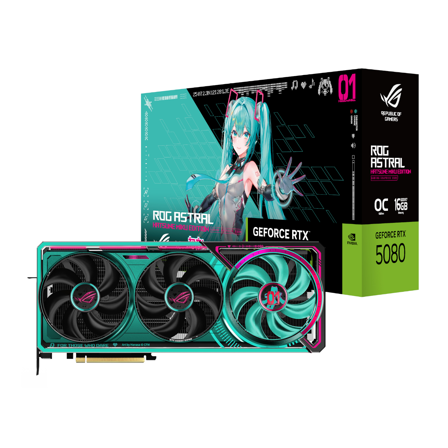 Asus Rog Astral Geforce Rtx 5080 16gb Gddr7 Oc Hatsune Miku Graphics Card