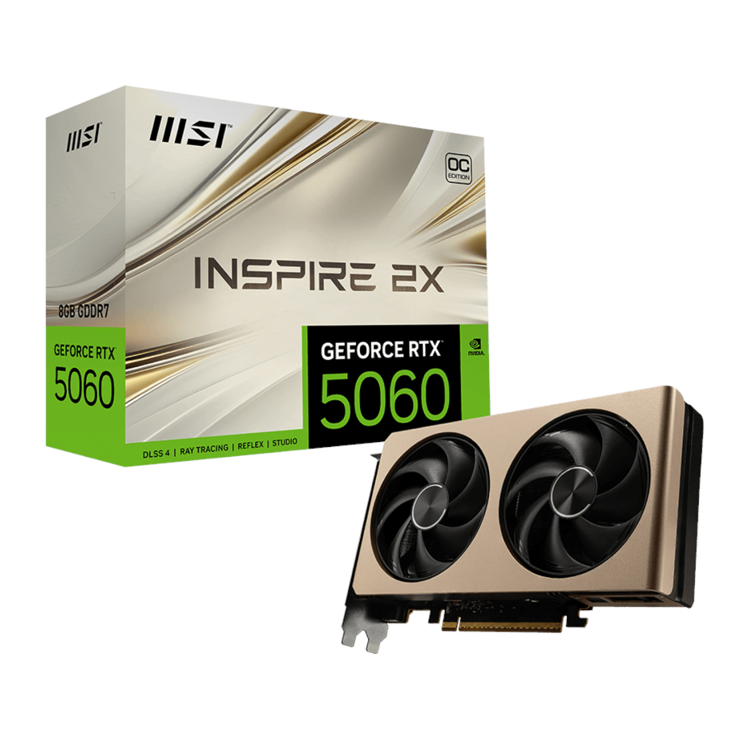 Msi Geforce Rtx 5060 8g Inspire 2x Oc Graphics Card – Gold