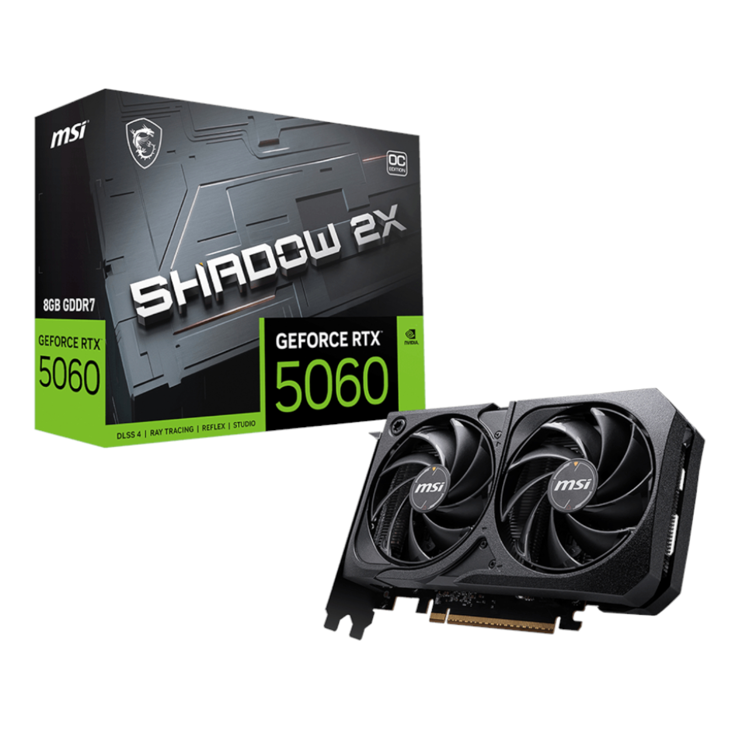 Msi Geforce Rtx 5060 Shadow 2x Oc 8gb Graphics Card